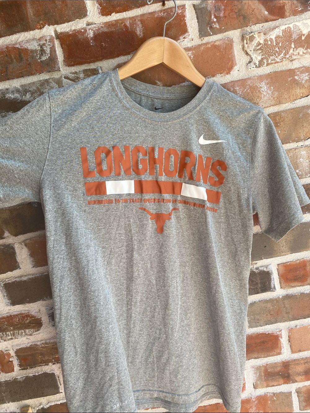 Nike Gray Tee with Orange Longhorns Logo